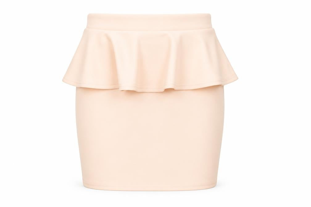 Front view of PRETTYLITTLETHING women’s orange straight & pencil skirt, size UK 6