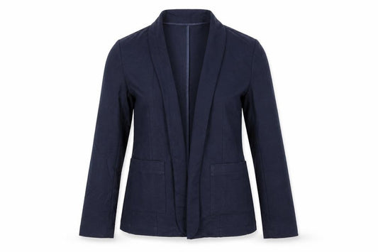 Front view of Warehouse women’s black jacket, size UK 8
