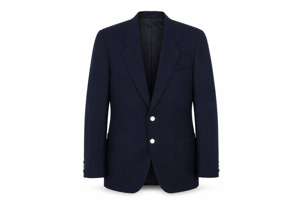 Front view of robert leonards men’s blue jacket blazer, size 40