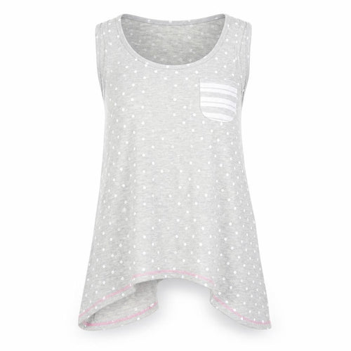 Matalan Womens Grey Polka Dot  Top Pyjama Top Size S