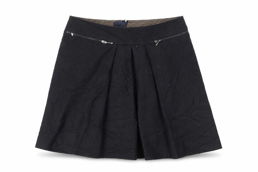 Front view of Marks & Spencer women’s blue flare skirt, size UK 10