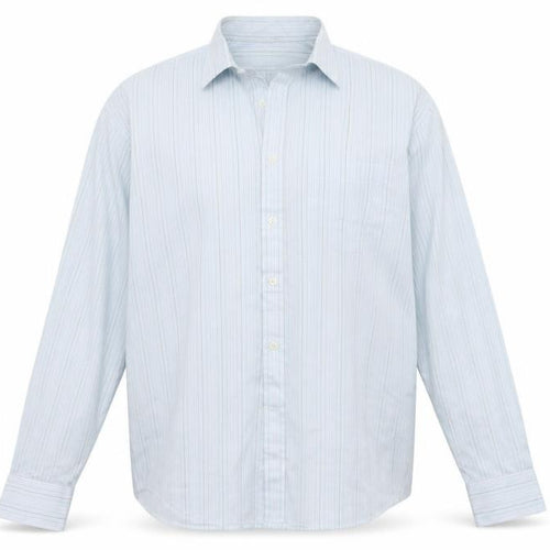 blue lake Mens Blue Striped   Button-Up Size 16