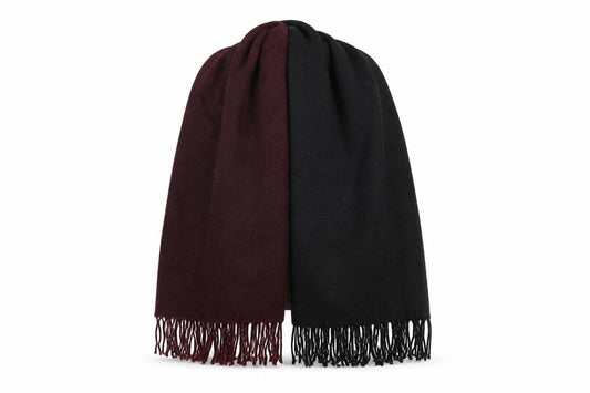 Front view of Preworn women’s purple shawl/wrap - burgundy ombre