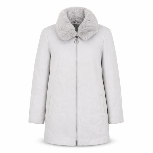 Front view of Primark women’s green jacket coat, size UK 12