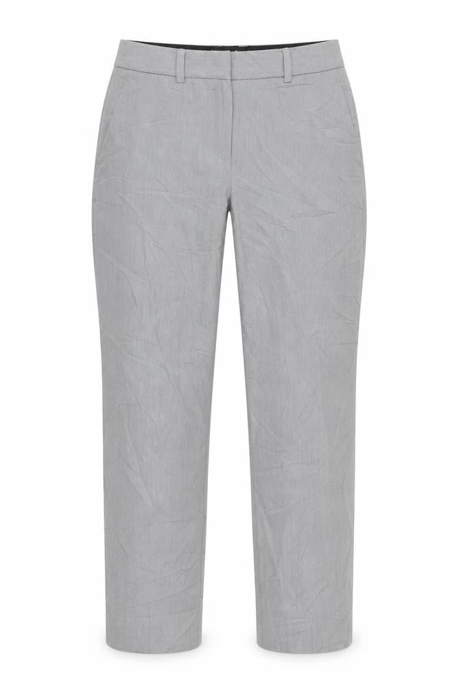 Front view of Marks & Spencer women’s grey trousers, size UK 10, 31-inch leg