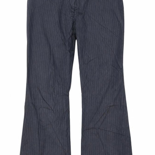 Wallis  Womens Grey Striped  Trousers  Size 14 L27 in