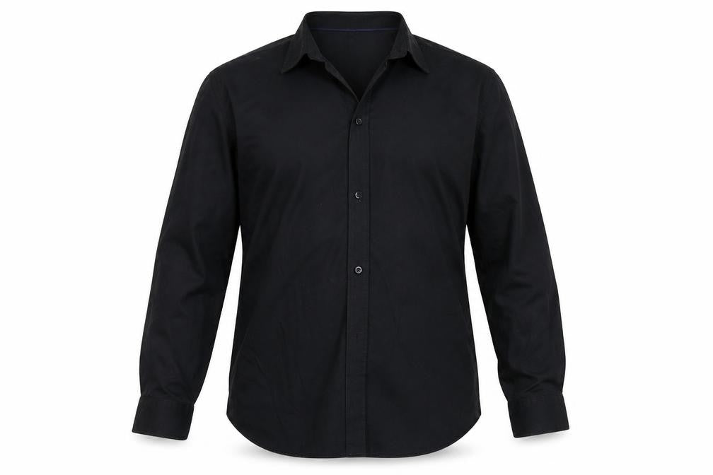 BURTONS Mens Black Colourblock   Button-Up Size 16.5