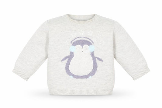 Front view of Mini Club Baby Grey jumper, size 6-9, Months