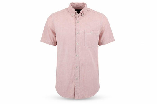 Front view of Topman men’s red button-up, size XS