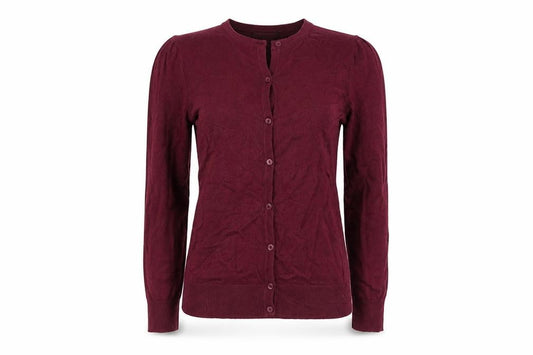 Front view of the collection women’s purple cape jumper, size UK 10