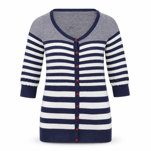 Topshop Womens Blue Striped  Cardigan Jumper Size 10