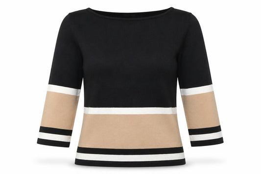 Front view of F&F women’s black jumper, size UK 12