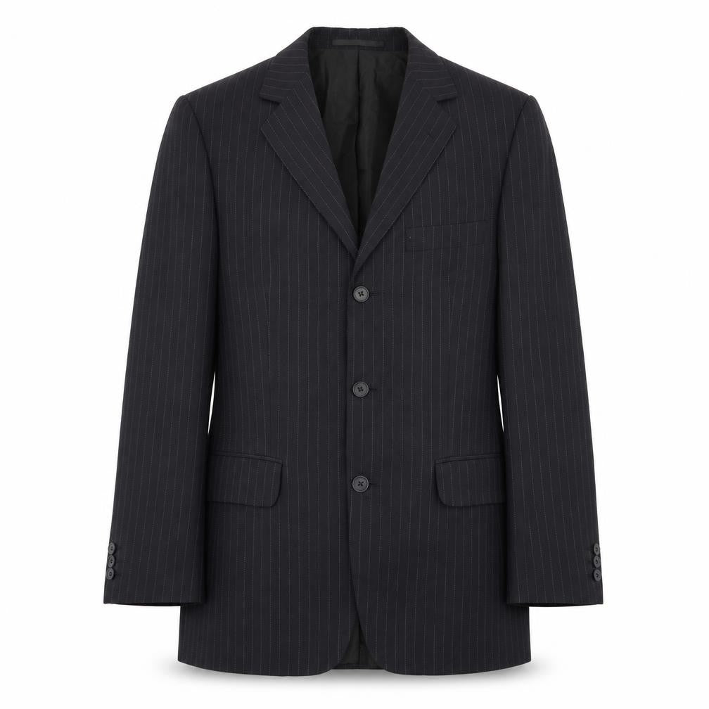 F&F Mens Black Striped  3 Piece Blazer Size 38