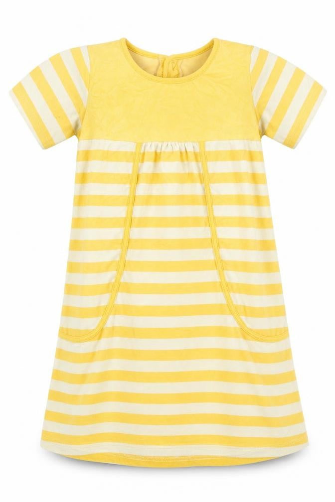 Preworn Girls Yellow Striped    Size 7-8 Years