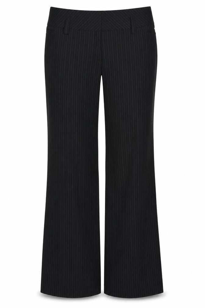 Preworn` Womens Black Striped  Dress Pants Trousers Size 16 L28 in
