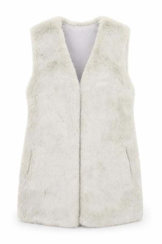 Front view of New Look women’s grey jacket waistcoat, size UK 8