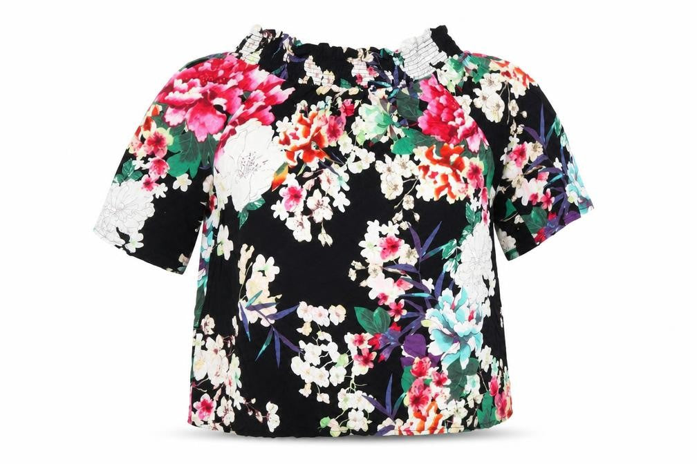 Bodyfit Womens Beige Floral  Basic Blouse Size L