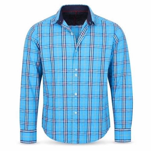 Being Animal Mens Blue Check   Button-Up Size 34