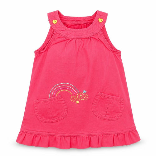 F&F Girls Pink  Denim Shift  Size 9-12 Months