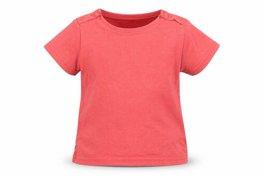 Front view of Mama & Papas girls’ pink basic t-shirt, size 9-12, months