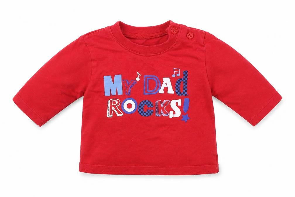 Front view of H&M Baby Red Basic T-Shirt, size 0-3, Months