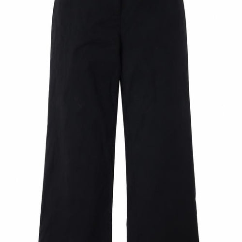 m&s Womens Black  Rayon Trousers  Size 12 L25 in