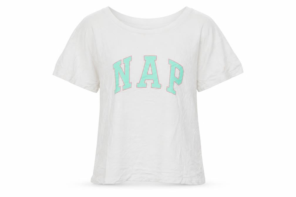 Front view of GA women’s white polo, size L