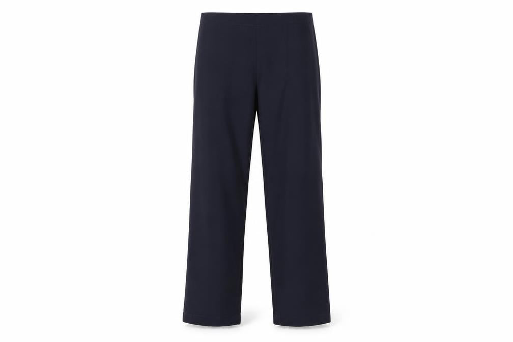 Front view of Preworn women’s blue trousers, size UK 10, 27-inch leg