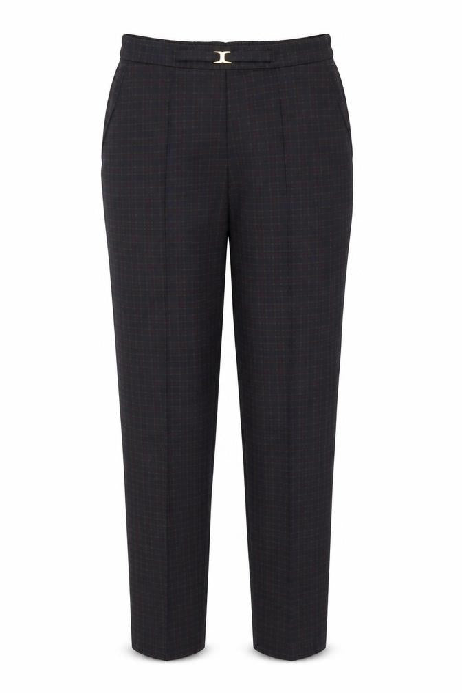 M&S Womens Blue Check  Trousers  Size 10 L28.5 in