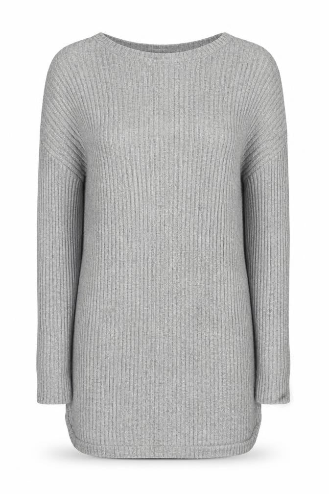 Front view of New Look women’s grey knit jumper, size UK 10