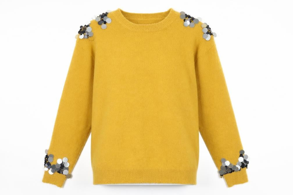 Blue Vanilla Womens Yellow  Knit Pullover Jumper Size S