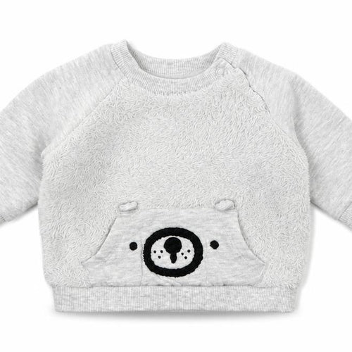 F&F Baby Grey  Jersey Pullover Jumper Size 0-3 Months  - Bear