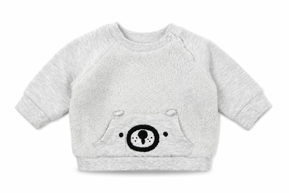 F&F Baby Grey  Jersey Pullover Jumper Size 0-3 Months  - Bear