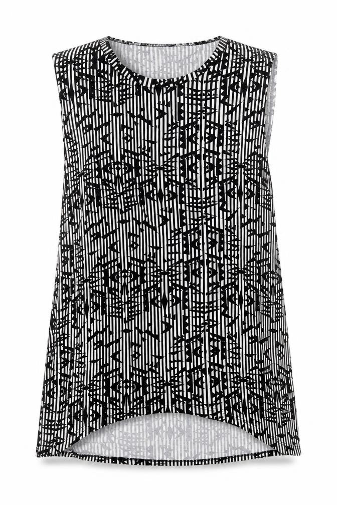 Topshop Womens Black Striped Jersey Basic Tank Size 6