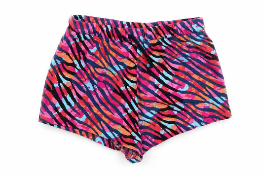 Front view of Next girls’ multicoloured striped hot pants shorts, size 10, years