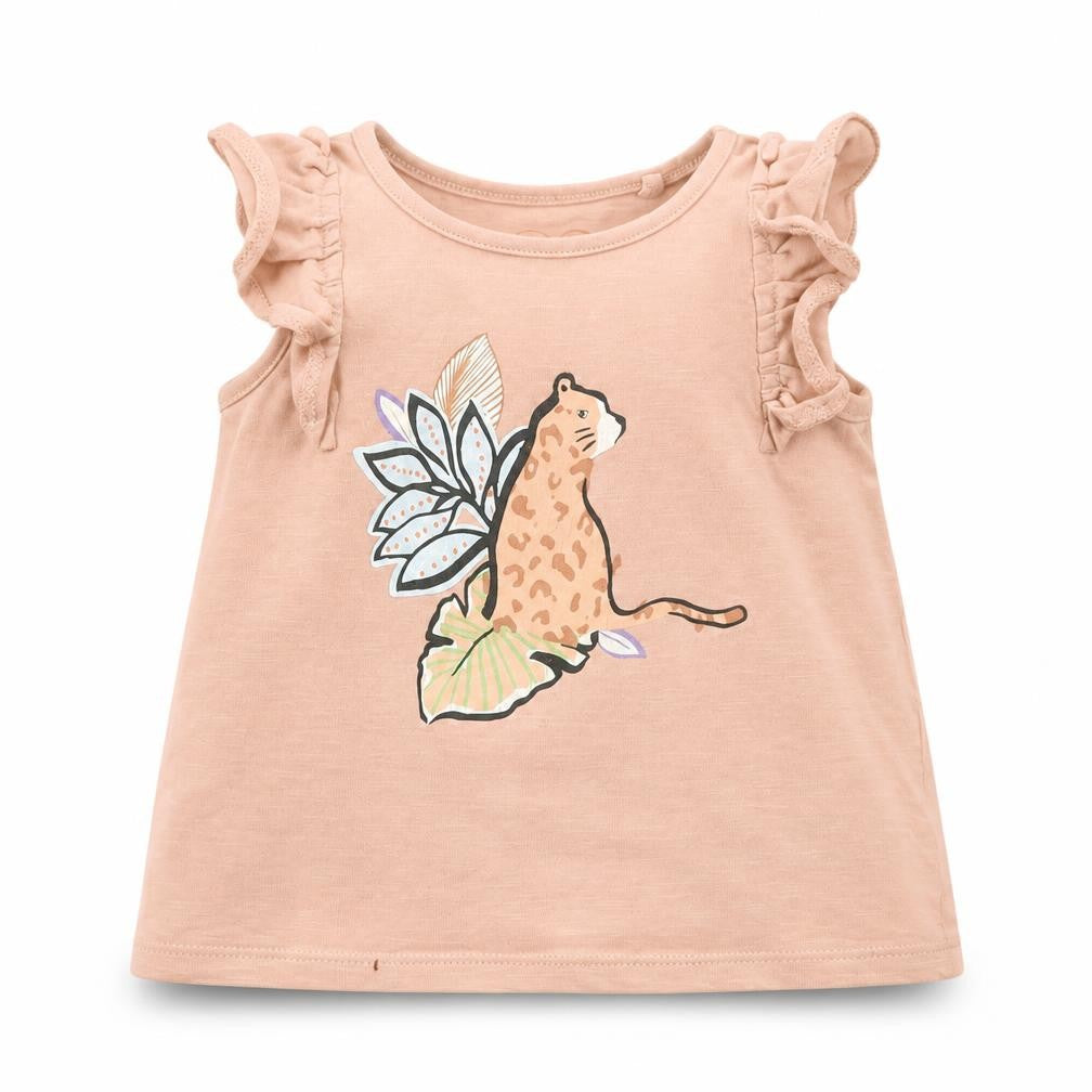 NEXT Girls Pink Animal Print  Basic T-Shirt Size 12-18 Months