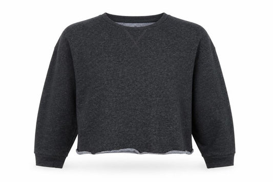 Front view of Primark women’s grey pullover sweatshirt, size UK 12, - oversized
