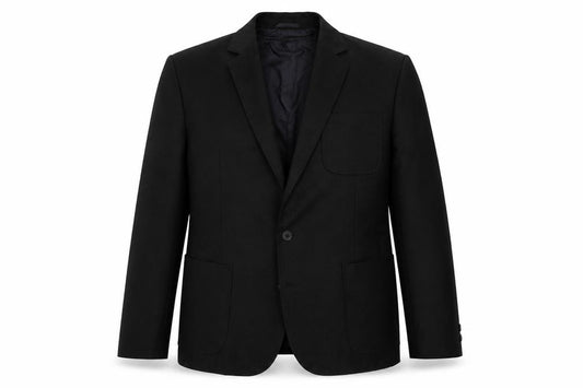 Front view of Invicta women’s black jacket blazer, size UK 16