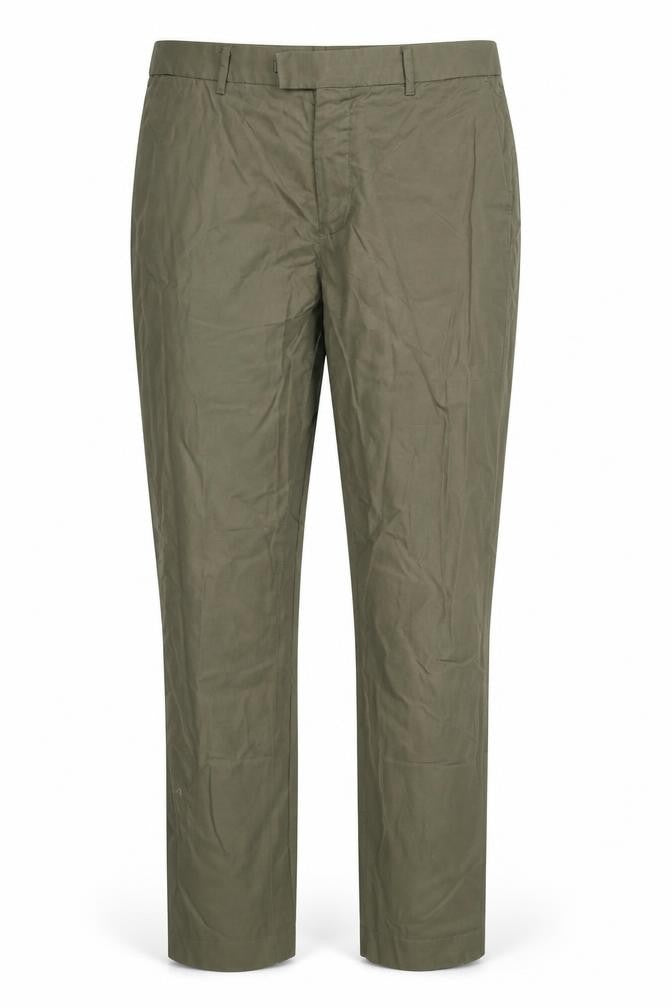 Front view of H&M women’s grey chino trousers, size UK 38, 33-inch leg