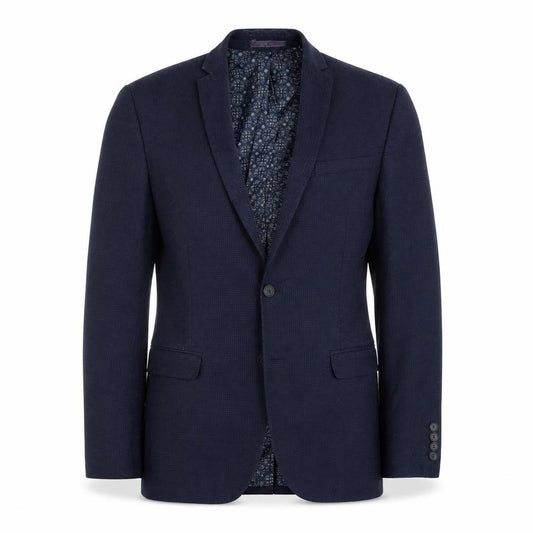 Front view of Red Herring men’s blue check jacket suit jacket, size 36