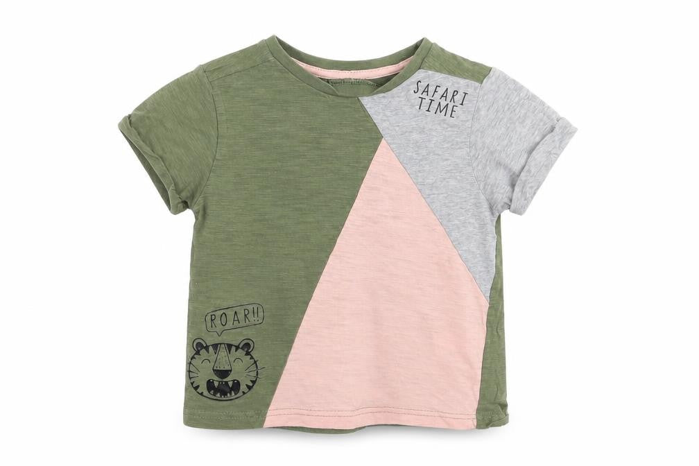 George Girls Green   Basic T-Shirt Size 2-3 Years  - safari time