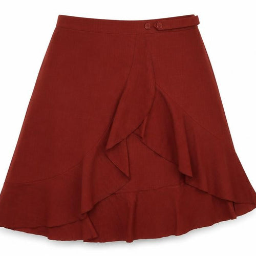 UNIQUE 21 Womens Brown   A-Line Skirt Size 28  - wrap style
