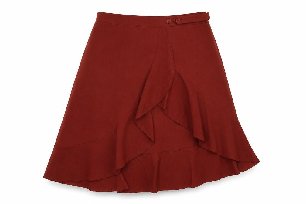 UNIQUE 21 Womens Brown   A-Line Skirt Size 28  - wrap style