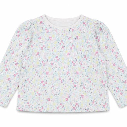 Sainsburys  Girls Green Floral  Basic T-Shirt Size 9-12 Months