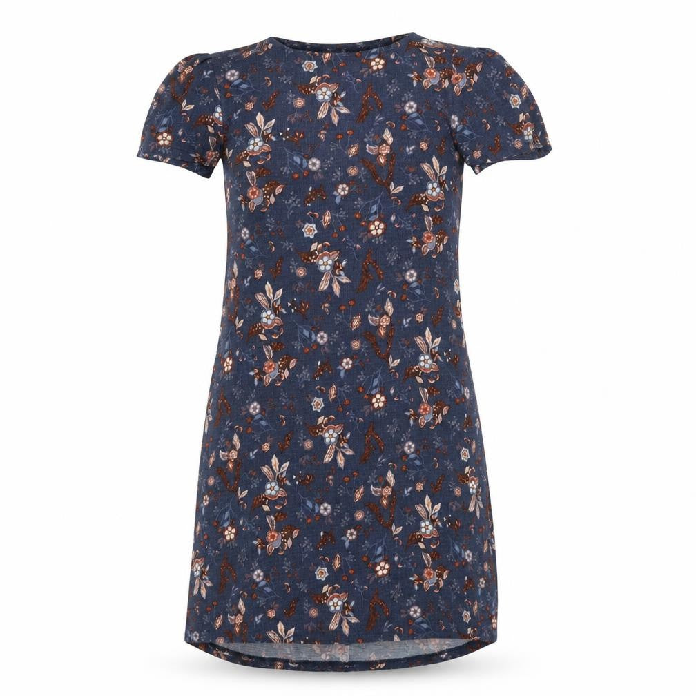 Mango Womens Blue Geometric  T-Shirt Dress  Size XS