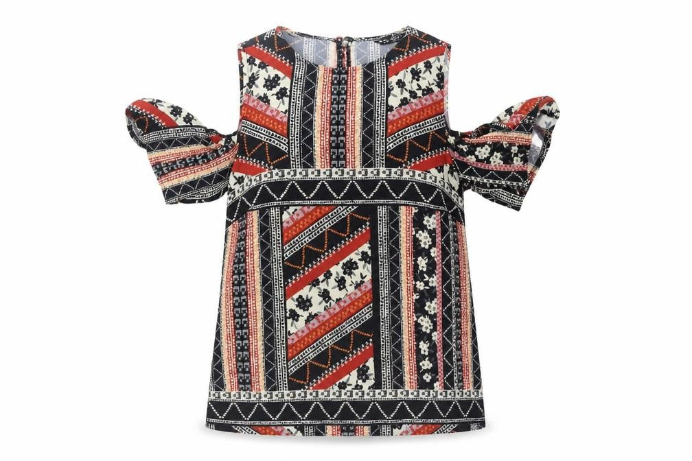 Select Womens Black Geometric  Basic Blouse Size 6