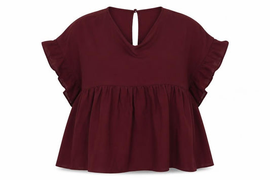 Front view of ASOS women’s purple basic blouse, size UK 14