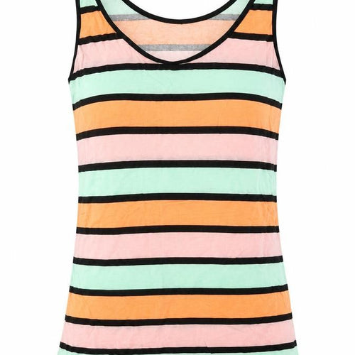Oasis  Womens Pink Striped  Basic T-Shirt Size M