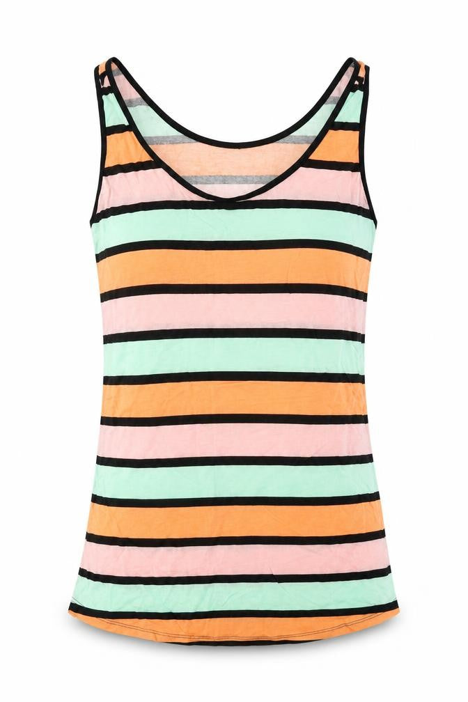 Oasis  Womens Pink Striped  Basic T-Shirt Size M