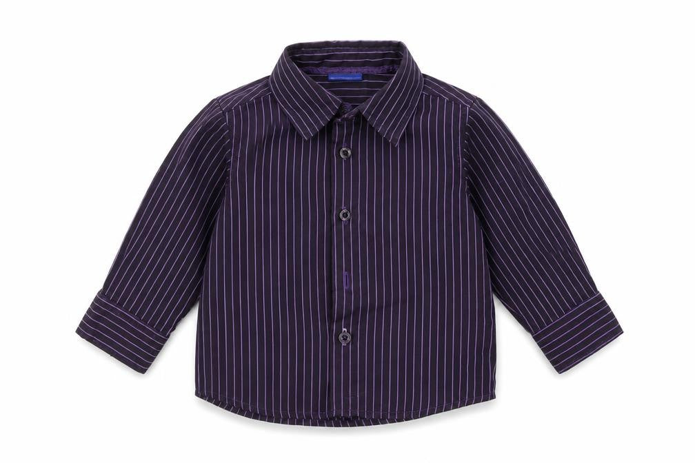 Cherokee  Boys Purple Striped  Basic Dress Shirt Size 12-18 Months
